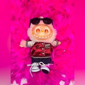 LABUBU sporty outfit Red Jacket and Sunglasses